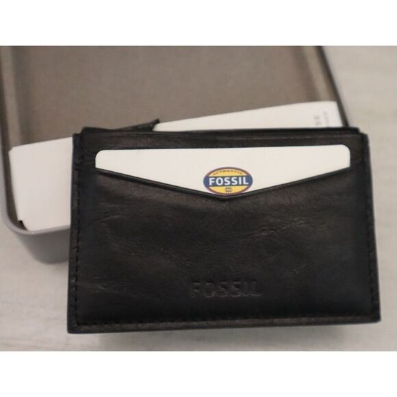 Fossil ML3562001 Men's Black Leather Ultra-Sleek Ingram Credit Card/ID Holder - Picture 4 of 6
